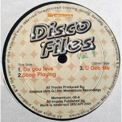 Science - Science - Disco Files Vol. 1 - Momentum Recordings