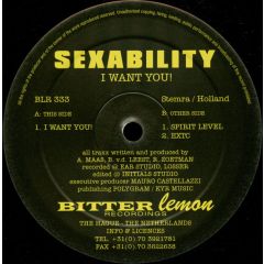Sexability - Sexability - I Want You - Bitter Lemon Rec