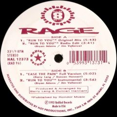 Rage - Rage - Run To You - Pulse 8 USA, Radikal Records, Hot Productions