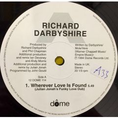Richard Darbyshire - Richard Darbyshire - Wherever Love Is Found - Dome Records
