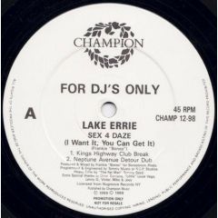 Lake Eerie - Lake Eerie - Sex 4 Daze - Champion