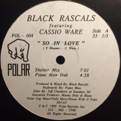 Black Rascals Featuring Cassio Ware - Black Rascals Featuring Cassio Ware - So In Love - Polar Records