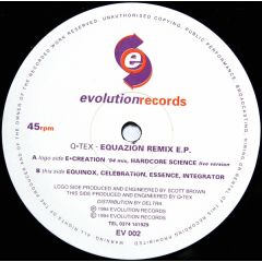 Q-Tex - Q-Tex - Equazion Remix E.P. - Evolution Records