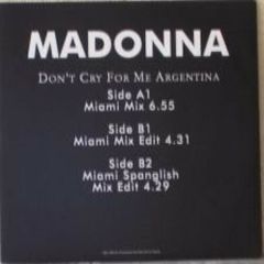 Madonna - Madonna - Don't Cry For Me Argentina - Warner Music UK Ltd.