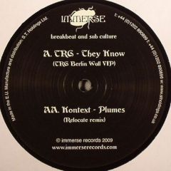 TRG / Kontext - TRG / Kontext - They Know / Plumes  - Immerse Records