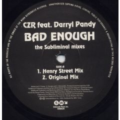 Czr Feat Darryl Pandy - Czr Feat Darryl Pandy - Bad Enough (Subliminal) - Sidewalk