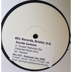 David Carbone - David Carbone - Escape (Distorted Minds Remix) - BS1
