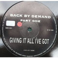 Back By Demand - Back By Demand - Giving It All Ive Got - White