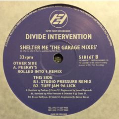 Divide Intervention - Divide Intervention - Shelter Me (Garage Mixes) - Fifty First