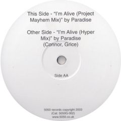 Paradise - Paradise - I'm Alive (Remixes) - 50 50 Records