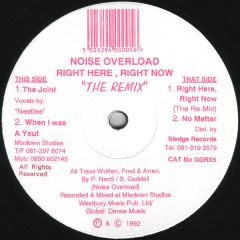 Noise Overload - Noise Overload - Right Here Right Now (The Remix) - Global Dance