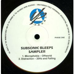 Various Artists - Various Artists - Subsonic Bleeps Sampler - Upfront