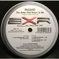Pagano - Pagano - You Better Not - Return To Me - BXR
