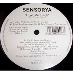 Sensorya - Sensorya - Give Me Back - Bedlam Records 3