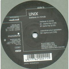 Unix - Unix - Believe In Minds - Monotone Records