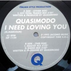 Quasimodo - Quasimodo - I Need Loving You - Italian Style