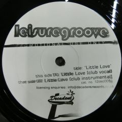 Leisuregroove - Leisuregroove - Little Love - Decadent Records