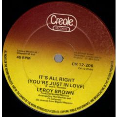 Leroy Brown - Leroy Brown - It's All Right (You're Just In Love) - Creole Records