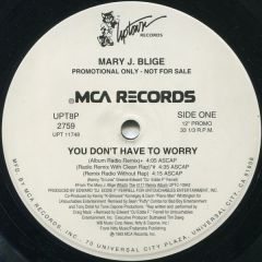 Mary J Blige - Mary J Blige - You Dont Have To Worry (Remixes) - MCA