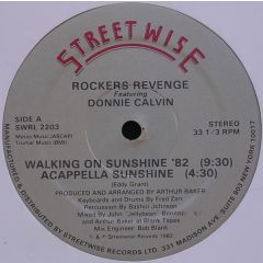 Rockers Revenge Featuring Donnie Calvin - Rockers Revenge Featuring Donnie Calvin - Walking On Sunshine ’82 - Streetwise