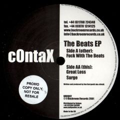 Contax - Contax - The Beats EP - Backroom Records