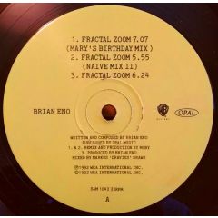 Brian Eno - Brian Eno - Fractal Zoom - Warner Bros. Records