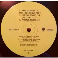Brian Eno - Brian Eno - Fractal Zoom - Warner Bros. Records