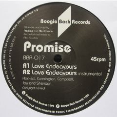 Promise - Promise - Love Endeavours / What You Do To Me - Boogie Back Records