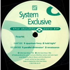 System Exclusive - System Exclusive - The Double Zero EP - Little Giant Music