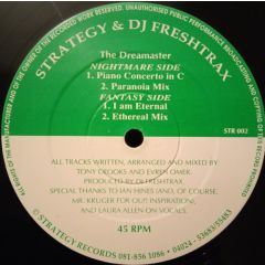 Strategy & DJ Freshtrax - Strategy & DJ Freshtrax - The Dreamaster - Strategy Records