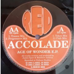 Accolade - Accolade - Age Of Wonder EP - Label Is Red