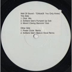 Wall Of Sound Featuring Gerald Latham - Wall Of Sound Featuring Gerald Latham - Critical (If You Only Knew) - Positiva