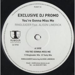 Ringleader Feat. Alison Limerick - Ringleader Feat. Alison Limerick - You'Re Gonna Miss Me - Rumour