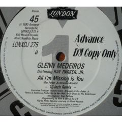 Glenn Medeiros - Glenn Medeiros - All I'm Missing Is You - London Records