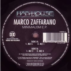 Marco Zaffarano - Marco Zaffarano - Minimalism EP - Harthouse