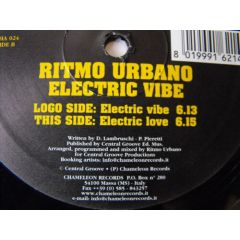 Ritmo Urbano - Ritmo Urbano - Electric Vibe - Chameleon Records