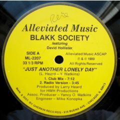 Blakk Society - Blakk Society - Just Another Lonely Day - Alleviated
