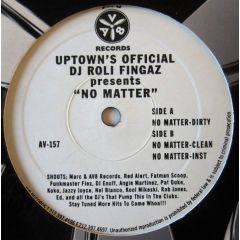 DJ Roli Fingaz - DJ Roli Fingaz - No Matter - AV8