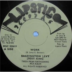 Barrington Levy / Jigsy King - Barrington Levy / Jigsy King - Work - Lipstic Records