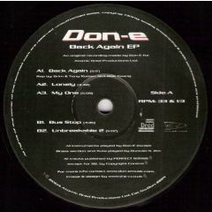 Don E - Don E - Back Again EP - Atomic Dred