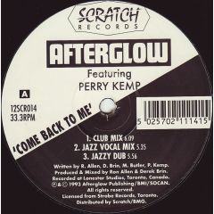 Afterglow Ft Perry Kemp - Afterglow Ft Perry Kemp - Come Back To Me (Red Vinyl) - Scratch