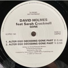 David Holmes Ft S.Cracknell - David Holmes Ft S.Cracknell - Gone - Go Discs