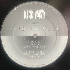 DJ 3D Ward - DJ 3D Ward - Paid In Full - Dimension 3 Records
