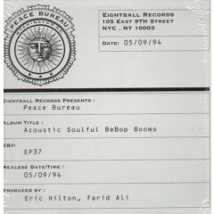 Peace Bureau - Peace Bureau - Acoustic Soulful Bebop Booms - Eightball Records
