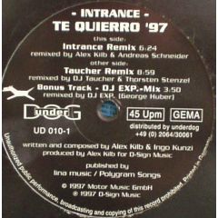 Intrance - Intrance - Te Quierro '97 - Underdog