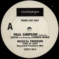 Paul Simpson Featuring Adeva & Introducing Carmen  - Paul Simpson Featuring Adeva & Introducing Carmen  - Musical Freedom (Free At Last) - Cooltempo