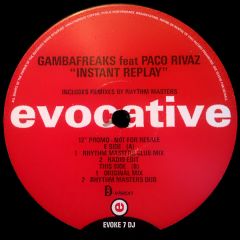 Gambafreaks Feat Paco Rivaz - Gambafreaks Feat Paco Rivaz - Instant Replay - Evocative