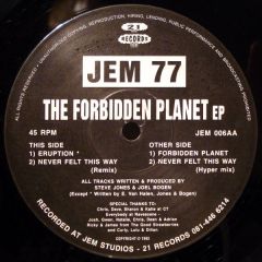 Jem 77 - Jem 77 - The Forbidden Planet EP - 21 Records