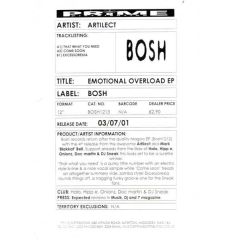 Artilect - Emotional Overload EP - Bosh