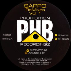 Sappo - Sappo - Remixes Vol 1 - Prohibition